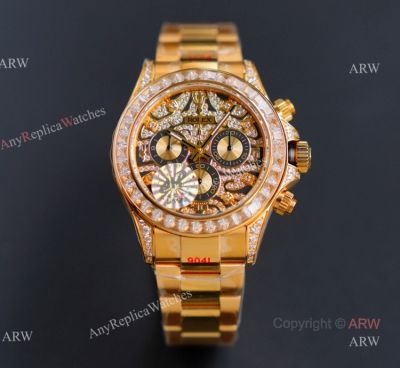 JH Factory Rolex Eye Of The Tiger Daytona - Yellow Gold 116588 TBR Diamond Watch 
